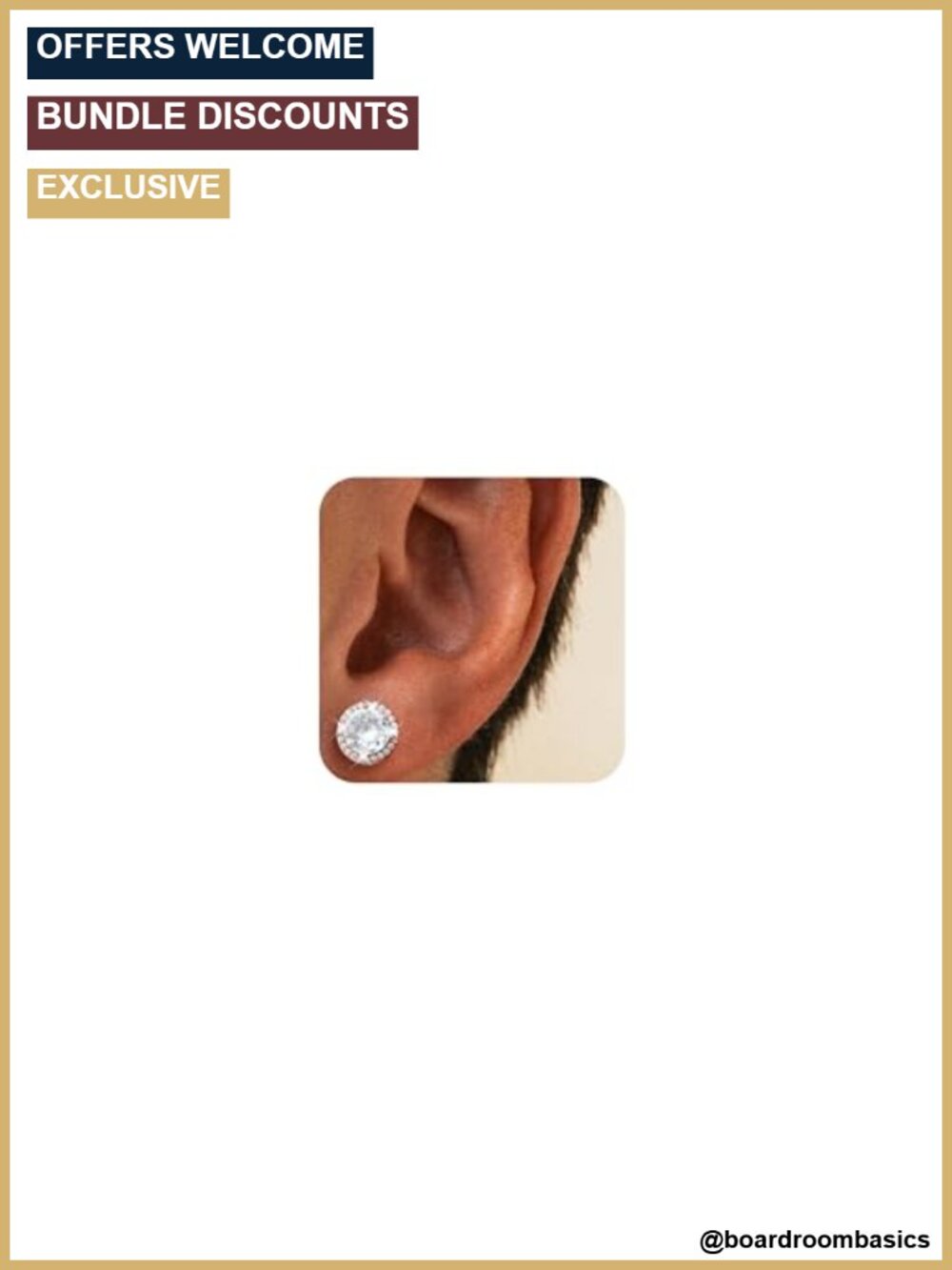 14k Gold Silver Plated Moissanite Stud Earrings Round CZ Halo Cartilage